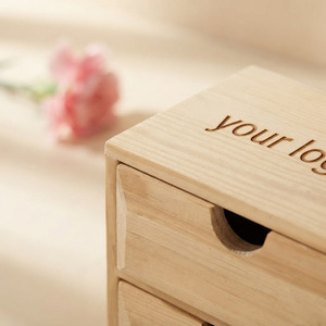 Mini Modern Shaker Design Wooden Storage Cabinet with 3 <b>Drawers</b> Desktop Organizer <b>Chest</b> Unfinished Pine Wood Custom Size OEM - Product Image 4