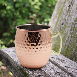 450ML Classic Moscow Mule Beer <b>Mug</b> with Brass Handle Stainless Steel 18 oz Capacity Leak Proof for Cocktails & Beer - Product Image 4