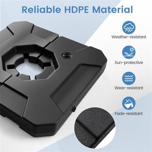 Base per Ombrellone a Braccio in HDPE Rinforzato a 2 Pezzi con Valvola di Riempimento e Scarico Facile, Riempibile, per Ombrelloni da Spiaggia - Product Image 4