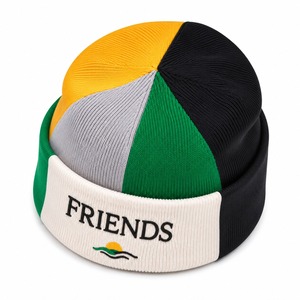 Bonnet Color Block avec Logo Brodé en 3D Unisexe Décontracté Hiver Écologique Léger 54-56CM Bonnet Tricoté Adulte - Product Image 3