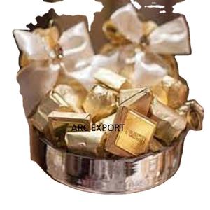 Plateau à chocolat en métal en acier inoxydable Style unique Grande décoration Plateau à chocolat au design fantaisie en gros pour accessoires d'hôtel - Product Image 1