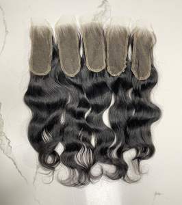 Fermeture HD dentelle ondulée Textures 100% Extensions de cheveux humains vietnamiens cuticule aligné tissage cheveux prix de gros pour les femmes noires - Product Image 2