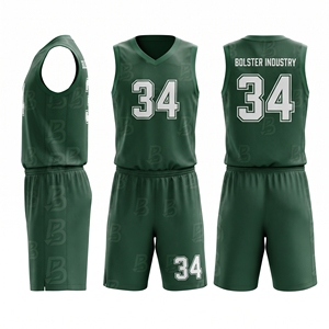 Uniformes d'équipe de basketball d'hiver en tissu tricoté respirant personnalisés - Logo avant Bolster Industry - Product Image 5