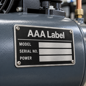 Plaque d'identification métallique rivetée personnalisée pour équipement industriel avec trous de fixation OEM - Product Image 4