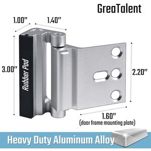 Lot de 3 Verrous de Sécurité pour Portes et Fenêtres en Aluminium, Construction Robuste, Protection Enfants, Prévention d'Entrée Non Autorisée, Haute Sécurité - Product Image 4