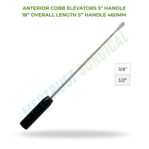 Élévateur Cobb Antérieur 18 pouces 460 mm, instrument de neurochirurgie pour la chirurgie de la colonne vertébrale et l'élevation osseuse - Product Image 2