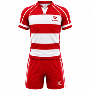 2026 New Design Custom Sublimation Printed Rugby Uniforms Men Short Sleeve Jersey Shorts Elastic Waist Quick Dry Breathable - Product Image 6