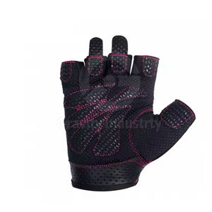 Wholesale Professional Half <b>Finger</b> Leather Weight Lifting Gloves Non-Slip Adjustable Wrist <b>Strap</b> Lace-Up Closure - Product Image 5