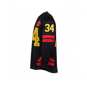 Camiseta de Hockey sobre Hielo Negra Personalizada para Hombre, Transpirable, con Nombre y Número Personalizados, Uniforme de Equipo, OEM al por Mayor - Product Image 3