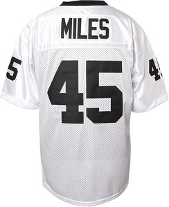 Camiseta Deportiva Personalizada de Fútbol Permian Número 45 Miles Blanca de Poliéster con Cuello en V - Product Image 4