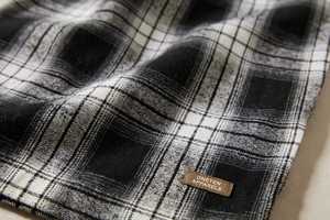 Pantalones a Cuadros Blancos y Negros para Hombre, de Pierna Ancha, Cintura Elástica, Corte Holgado Informal, con Parche con Logotipo, 100% Algodón - Product Image 6
