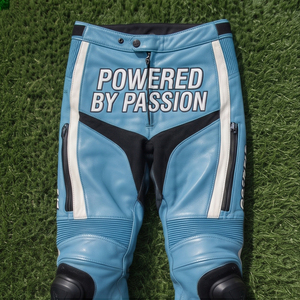 Pantalon en cuir pour moto, pantalon de course sur route et de motard, unisexe, taille boutonnée avec poche, pantalon en cuir pour moto unisexe - Product Image 3