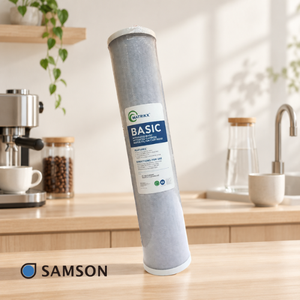 Filtre à eau au charbon de bois de 20 pouces pour machine à glaçons commerciale, certifié industriel, en stock chez le distributeur - Product Image 1
