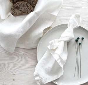 Serviettes en tissu de coton blanc réutilisables pour table à manger, ensemble de tissus pour mariage, fête, restaurant et usage quotidien à la maison - Product Image 2