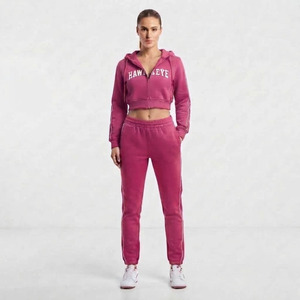 Conjunto Deportivo de 2 Piezas para Mujer, con Capucha, de Forro Polar, Manga Corta, Estilo Versátil, Largo hasta la Rodilla, 100% Algodón, 320g - Product Image 4