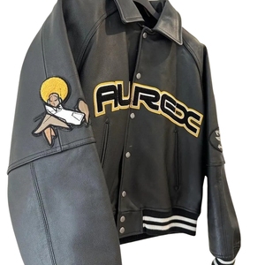Chaqueta Varsity Hypebeast Streetwear, Avirex x Palace Zomby de Cuero, Colaboración Limitada, Impermeable y Ecológica, Alta Calidad - Product Image 2