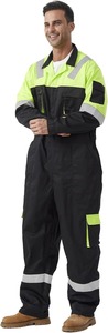 Combinaison de travail unisexe haute visibilité certifiée Oeko-Tex, imprimée à l'écran, en polyester, avec bandes réfléchissantes, combinaison de sécurité industrielle - Product Image 2