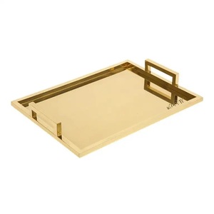Factory Direct Antique Gold Metal Serving Tray Custom Cast Brass <b>Home</b> Decor Accessories Wholesale - Product Image 2