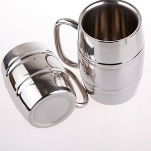 Jarra de Cerveza de Acero Inoxidable con Acabado Plateado, Estilo Vintage, Hecha a Mano, para Bar - Product Image 3