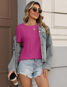 Camiseta Moderna para Mujer, Cuello Redondo, Manga Corta, Silueta Holgada, Estampado Gráfico, Estilo Urbano, Camiseta con Cuello Redondo - Product Image 3