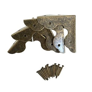 เหล็กกันกระแทกมุมทองเหลืองโบราณสำหรับกล่องไม้ - ฮาร์ดแวร์ขายส่ง - Product Image 3
