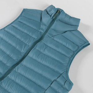 Ocean Blue Teal <b>Men</b> Lightweight Quilted Puffer <b>Vest</b> Stand Collar Full Zip Custom Logo Private Label Winter Outerwear Wholesale - Product Image 5