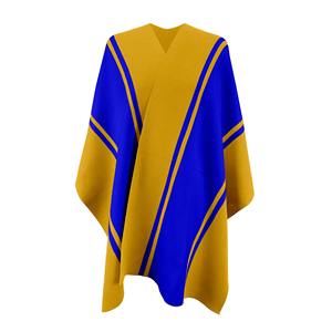 เสื้อคลุมโปงโชผ้าขนสัตว์ยาวแบบสบายๆ สำหรับผู้หญิง เป็นมิตรกับสิ่งแวดล้อม ผ้าถักนุ่มลายทาง ดีไซน์สำหรับใช้ในชีวิตประจำวัน - Product Image 5