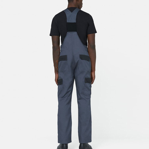 Combinaison de travail bleu marine pour homme, en coton, résistante à l'abrasion, avec bretelles réglables et genoux renforcés - Product Image 2