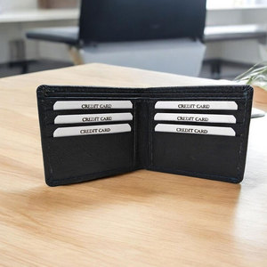 Portefeuille en cuir de vachette durable pour homme, portefeuille en cuir à poils, portefeuille fin fait main, portefeuille bifold de qualité supérieure - Product Image 6