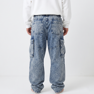 Pantalones Jogger Oversize de Algodón con Lavado Ácido para Hombre al por Mayor, Pantalones Cargo de Ajuste Holgado con Múltiples Bolsillos, Estilo Urbano Casual - Product Image 4