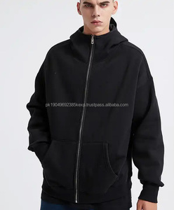 AR2568 Custom Plain 350GSM Streetwear Oversized Zipper Hoodie Heavyweight Blank Men's <b>Zip</b> Up Hoodie - Product Image 2