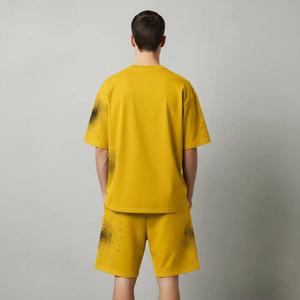 Conjunto de Camiseta y Pantalones Cortos de Verano con Estampado DTG y Lavado Ácido Personalizado, 2 Piezas, Mezcla de Poliéster/Algodón, Secado Rápido, Ropa Casual Urbana para Hombre - Product Image 2