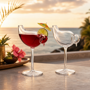 Verres à cocktail transparents en borosilicate faits à la main de 220 ml, sans plomb, coupe Martini, verres à margarita, verrerie de bar réutilisable en gros - Product Image 5