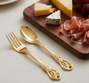 <b>Golden</b> <b>Cutlery</b> <b>Set</b> With Designer Handle Ideal For Home Restaurants Cafes And Hotel Use Daily Dining And Special Serving - Product Image 4