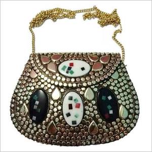 Gold Beaded Rhinestone Bohemian Half Moon <b>Large</b> Capacity <b>Clutch</b> <b>Bag</b> Women Elegant Flap Evening Handbag with Chain Strap - Product Image 5