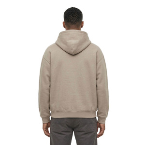 Sudaderas con capucha extragrandes con cremallera completa para hombre, de algodón polar beige, estilo urbano, con logo personalizado, lisas, de peso pesado, al por mayor - Product Image 3