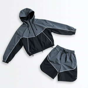 Premium Custom Men Waterproof Nylon Windbreaker Tracksuit <b>Set</b> Jacket Shorts Summer Jogger Streetwear OEM ODM Streetwear - Product Image 1