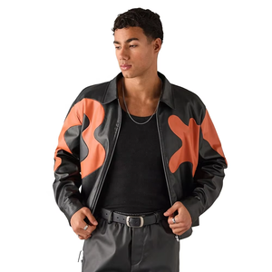 Chaqueta de moto de seda de alta calidad para hombre, estilo urbano, con cremallera, cuello alto, talla grande, calefactable, para invierno, venta al por mayor - Product Image 2
