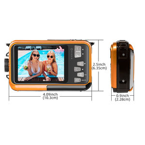 Appareil photo numérique étanche rétro vintage 10FT, résolution vidéo 30MP 1080P FHD, pour la plongée en apnée - Product Image 5