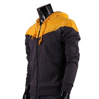 Sudadera con Capucha Completa con Cremallera y Logotipo Personalizado para Hombre, Sudadera de Algodón con Cremallera de Dos Tonos, Sudadera de Forro Polar Sólido para Hombre