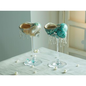 Industry trending sea shell & glass wine glass excellent choice for event decor stylish gift for wine lovers and collector - Product Image 1