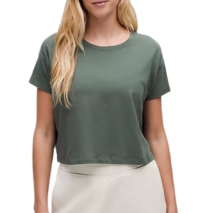 Camiseta Corta de Verano para Mujer, Sexy, de Manga Corta, Clásica, Holgada, Suave, con Hombros Caídos - Product Image 1