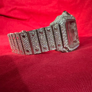 Nouvelle Arrivée Montre de Luxe Carrée en Acier Inoxydable avec Diamants Moissanite et Quartz pour Hommes, Style Hip Hop, Étanche - Product Image 1