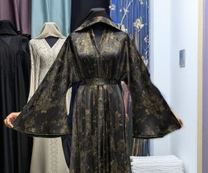 Best 2026 Wholesale Umbrella Abaya Stone Work Handmade Sequined Arabic Dubai Style Full Flare Nida Fabric Evening Party Dress - Product Image 1