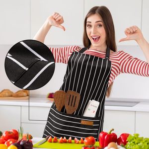 Tablier rayé avec 2 poches, bretelles réglables, unisexe, <span class=keywords><strong>pour</strong></span> adulte, <span class=keywords><strong>pour</strong></span> la <span class=keywords><strong>cuisine</strong></span> - Product Image 3