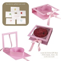 Boîte cadeau en PVC transparent de haute qualité, carrée et en forme de cœur, pour bouquet de roses préservées, emballage pour la Saint-Valentin