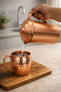 Tazas Moscow Mule de Cobre Ecológicas Hechas a Mano FAIZA CRAFT FC-8001, con Asa, Forma Cilíndrica, Diseño Clásico, a Prueba de Fugas, para Fiestas - Product Image 6