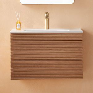 Mobile Bagno Sospeso da 30 Pollici con Lavabo in Ceramica per Bagni Piccoli - Product Image 5