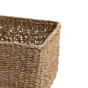 Panier de rangement tissé en herbe naturelle avec corde de coton Doublure en paille de style Ins faite à la main et poignée de transport pour l'organisation - Product Image 6