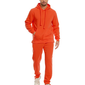 Survêtements d'hiver décontractés respirants pour hommes, ensembles de jogging sportifs unis, vente en gros à prix abordable, survêtement homme en polyester/coton - Product Image 1